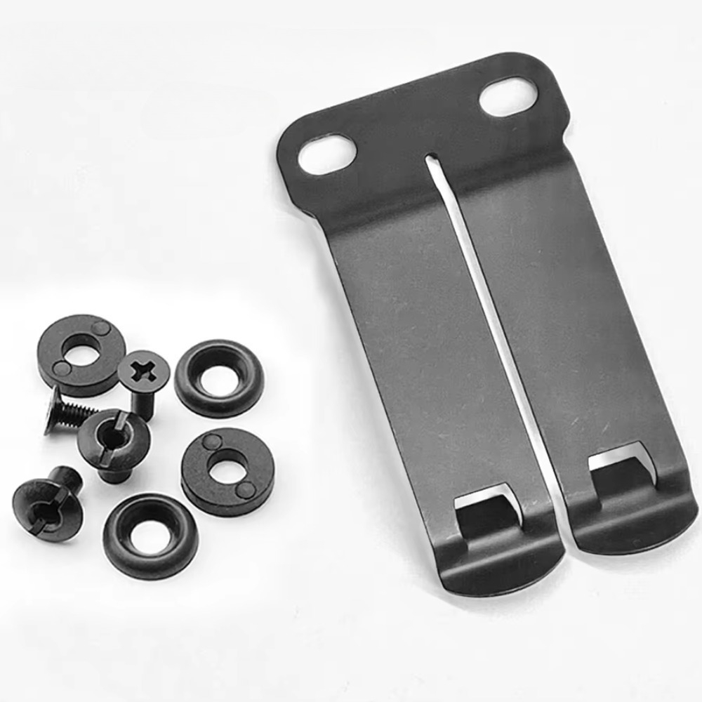 Edc Carry Clip - EDC折りたたみナイフ用、ナイフを携帯するためのポケットクリップ組み立てキット。金属製ベルトクリップ、ネジ、ゴムワッシャー付き。