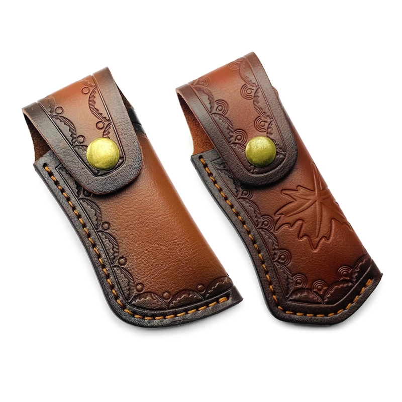 Edc Everyday Carry Knives - ポータブル折りたたみナイフ収納シースポーチベルトループ付きレザーホルスターベルトポケットナイフホルダー耐久性