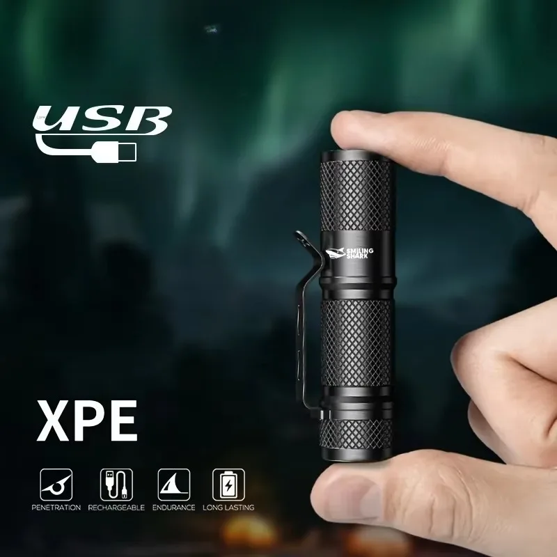 スマイルシャーク 超強力ミニLED懐中電灯 USB充電式 高 - Edc Carry Clip のレビューと価格
